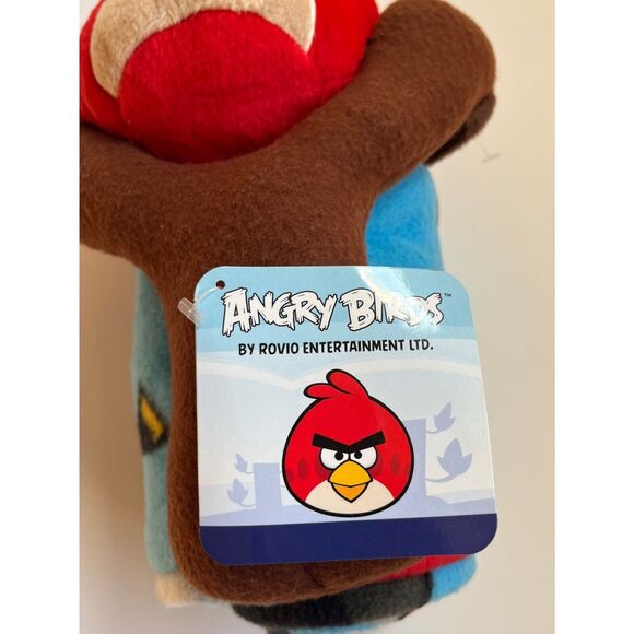 Angry Birds Red Bird On Slingshot Plush Stuffed Animal 10.5” & Attached Throw - Picture 4 of 9